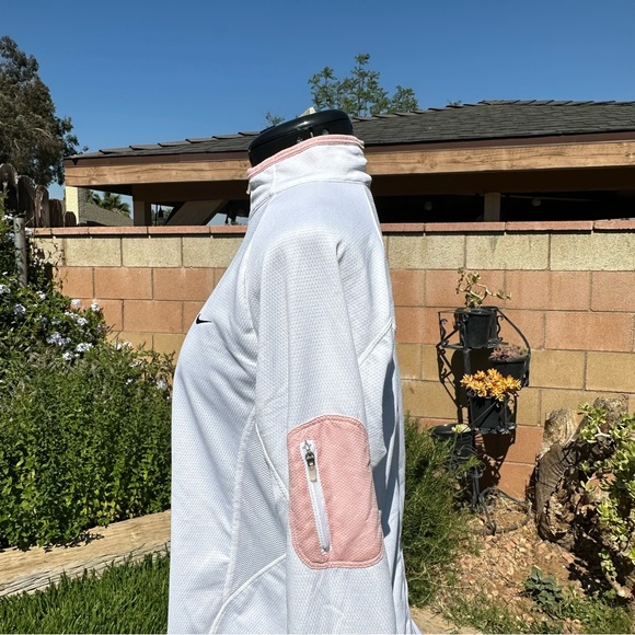 Nike Size XL Pink and White Zip Up Workout Long Sleeve - Picture 5 of 7